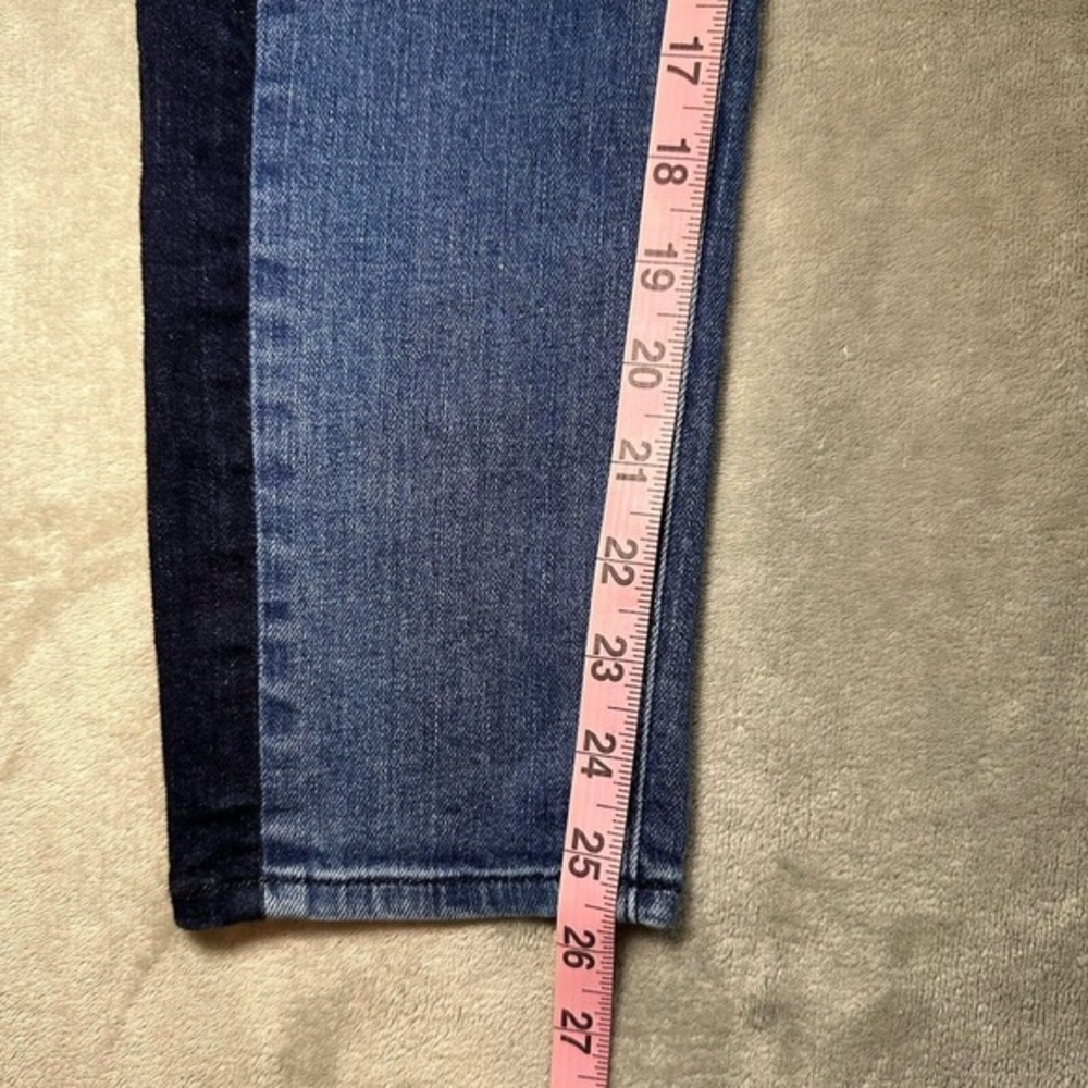 Rag & Bone Mazie Jeans Sz 27x25.5 Double Indigo Tuxedo Racing Panel Crop Skinny - Picture 9 of 14